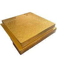 Подложка под торт цвет золото, d-10 мм. 30*30 см