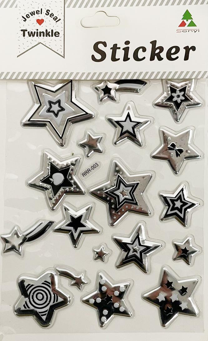 Декоративные наклейки звезды 21х13см серебристые - фото 1 - id-p60868704