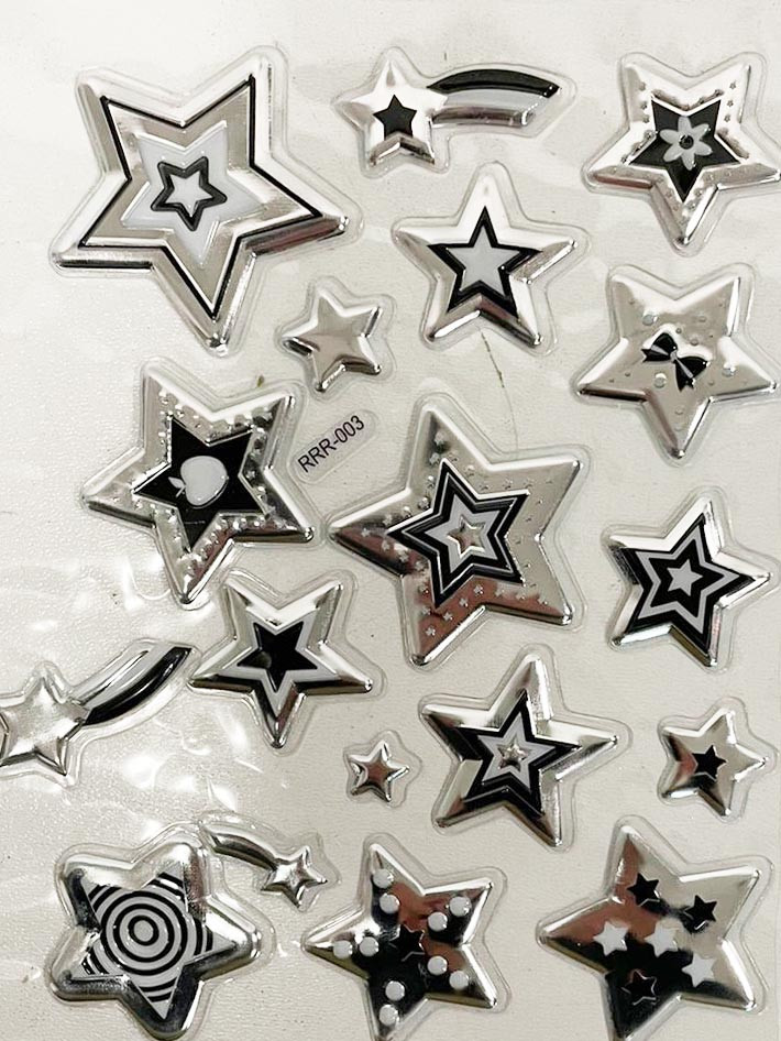 Декоративные наклейки звезды 21х13см серебристые - фото 5 - id-p60868704