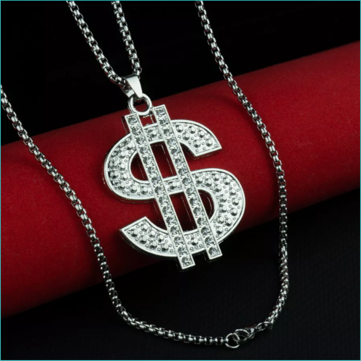 Подвеска с цепочкой "$" (Доллар - Dollar) Silver