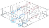 Кассета для мытья тарелок Д 450мм Ш 450мм В 95мм тарелки 14 ø тарелки 230мм