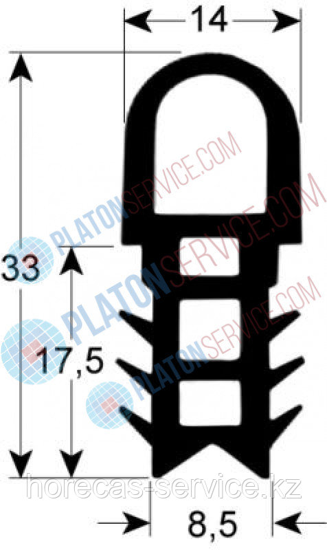 Уплотнитель дверной профиль 2060 Кол-во в уп-вке товар, продаваемый по метрам - фото 1 - id-p112647561