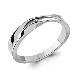 Серебряное кольцо  Бриллиант Aquamarine 060114.5 покрыто  родием