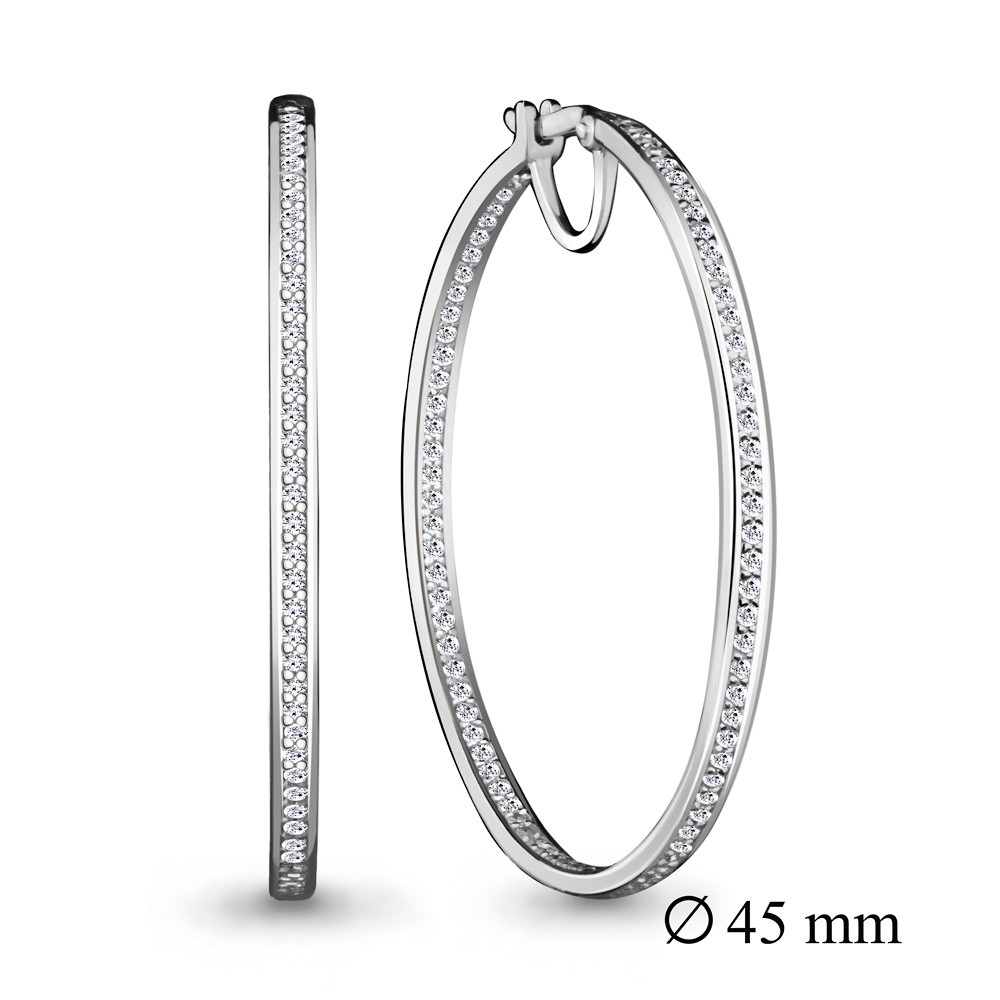 Серьги конго из серебра Фианит Aquamarine 42429А.5 серебро с родием