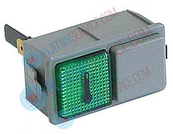 Лампочка сигнальная мм 28,5x52,6мм 230В зелён. присоединение плоский штекер 6,3 мм