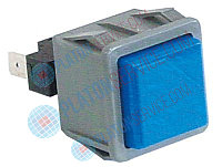 Выключатель нажимной кнопочный монтажные размеры 28,5x28,5 мм голуб. 1NO 250В