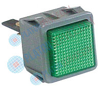 Лампочка сигнальная мм 28,5x28,5мм 230В зелён.
