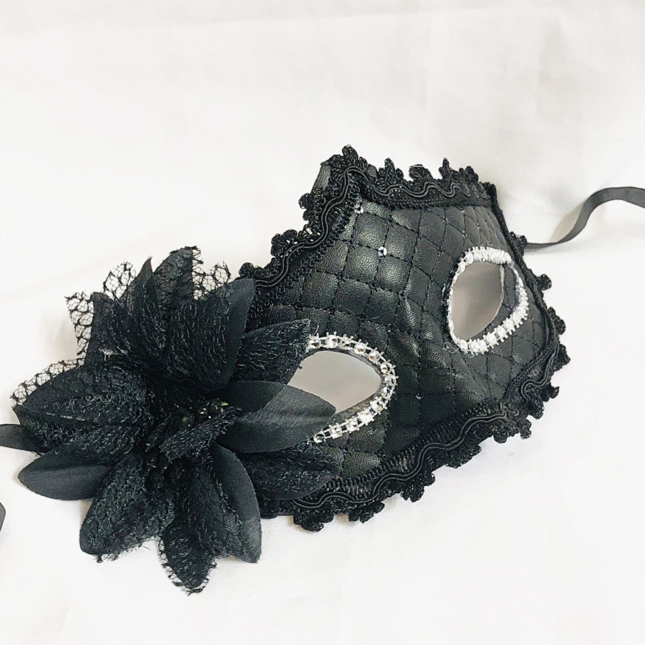 Венецианская маска экокожа черная, фото 1