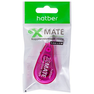 Корректирующая лента "Hatber", 5мм, 6м, серия "X-Mate Mini", в пакете - фото 1 - id-p112659193