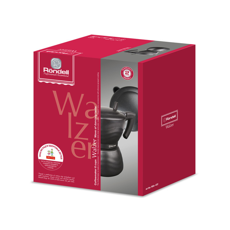 Гейзерная кофеварка Rondell Walzer RDA-432 черная - фото 8 - id-p112661135