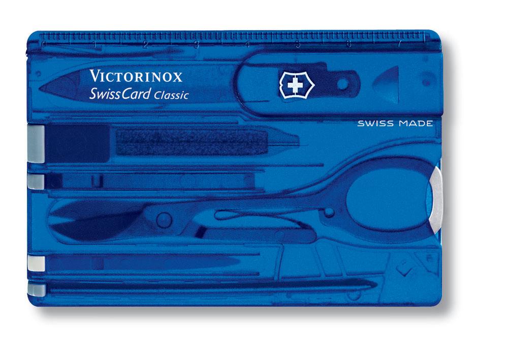 Швейцарская карточка VICTORINOX SwissCard Classic, 10 функций, полупрозрачная синяя - фото 2 - id-p112665388