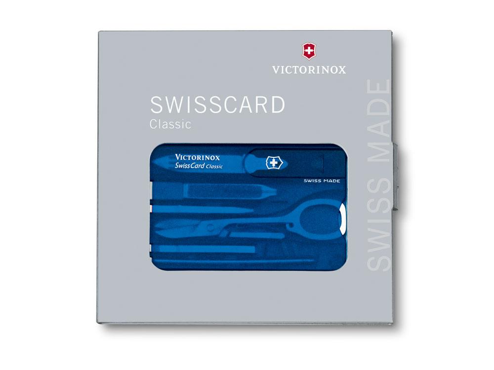 Швейцарская карточка VICTORINOX SwissCard Classic, 10 функций, полупрозрачная синяя - фото 3 - id-p112665388