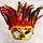 Венецианская маска, карнавальная маска, маскарадная с перьями красная, фото 5