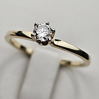 Золотое кольцо с бриллиантами 0.22 Сt SI1/H, VG-cut 17.5 размер