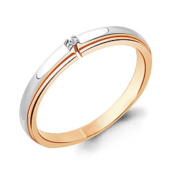 Серебряное кольцо  Бриллиант Aquamarine 060116.6 позолота