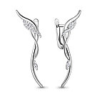 Серьги из серебра с фианитами Aquamarine 400151А.5, фото 4