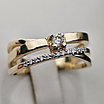 Золотое кольцо 18р с бриллиантами 0,087Ct  SI1/J  VG  0,056Сt   SI1/J, VG-cut, фото 3