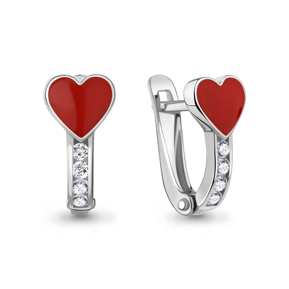 Серебряные детские серьги Фианит Эмаль Aquamarine 49787А.5 серебро с родием
