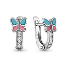 Серебряные детские серьги Фианит Эмаль Aquamarine 49790А.5 серебро с родием, фото 4
