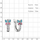 Серебряные детские серьги Фианит Эмаль Aquamarine 49790А.5 серебро с родием, фото 5