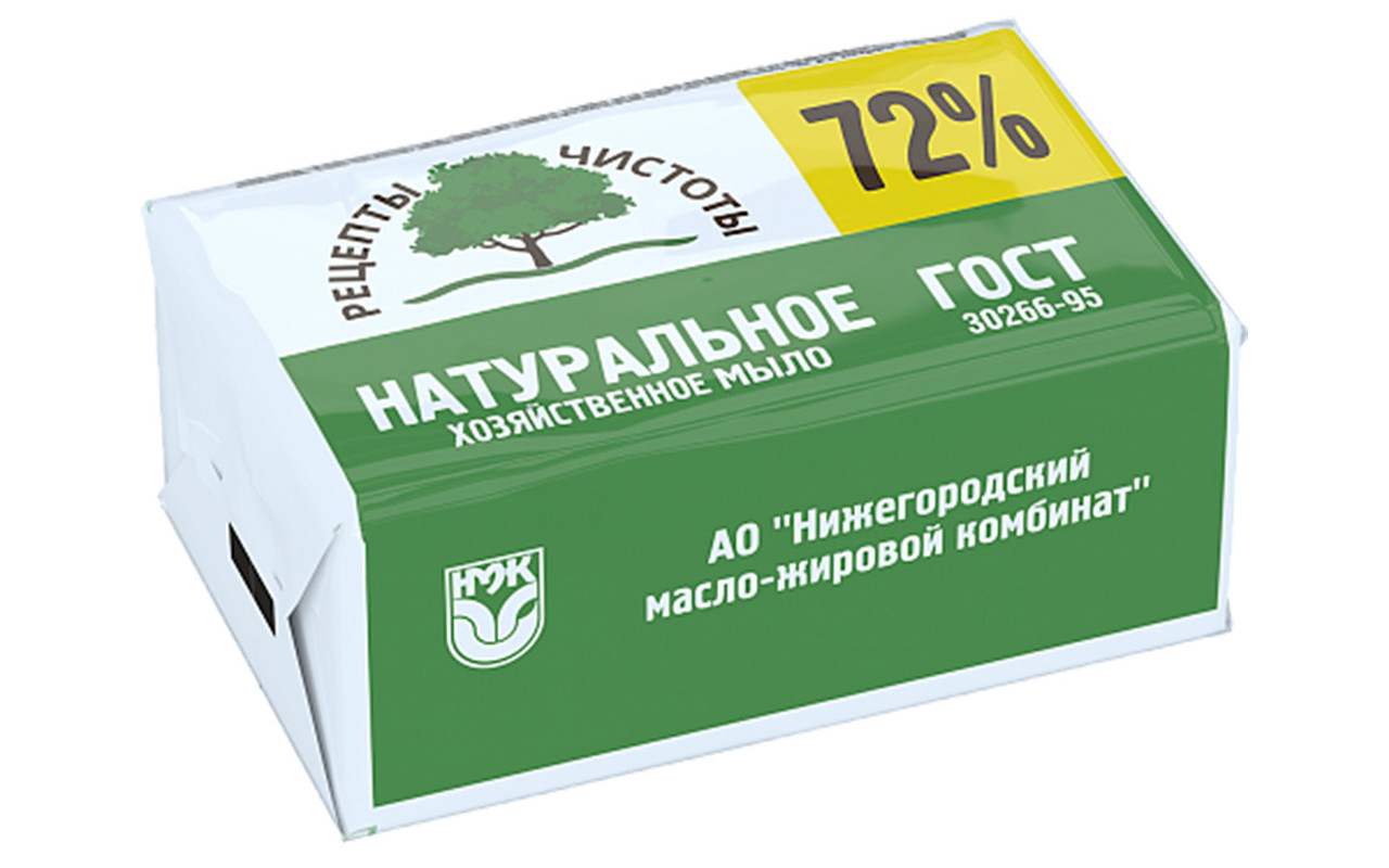 Мыло хозяйственное 72%, 200гр. (Н.Новгород), в упаковке - фото 1 - id-p112433760