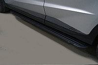 Пороги алюминиевые ''Slim Line Black'' 1720 мм ТСС для Jetour X70 Plus 2023-