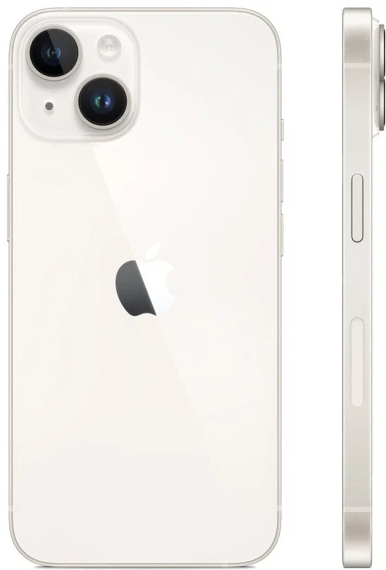 Смартфон Apple iPhone 14, 128Gb, starlight - фото 1 - id-p112668989