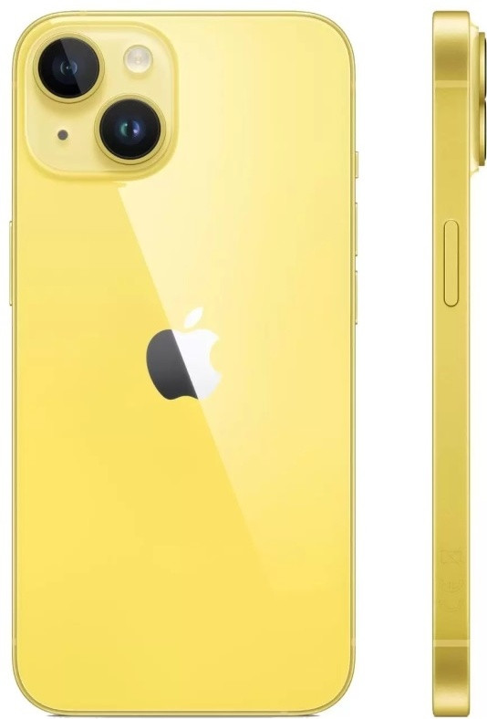 Смартфон Apple iPhone 14, 128Gb, желтый - фото 1 - id-p112668987