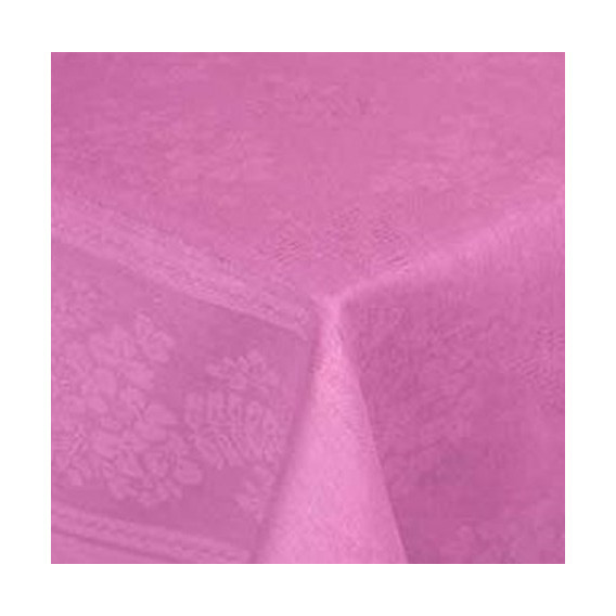 Скатерть розовая жаккард "Полевые цветы", Хлопок 100%