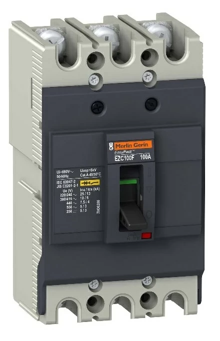 Автоматический выключатель EZC100 10KA 400 B 3П/3T 80А (1)