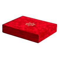 Подарочная коробка с крышкой красный флок / Изготовление подарочной упаковки на заказ
