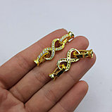 Замок с фианитами, в форме бесконечности, 40х10мм, фото 3