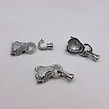 Замок Барс с фианитами, 30х15х7мм, фото 2