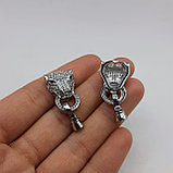 Замок Барс с фианитами, 30х15х7мм, фото 3