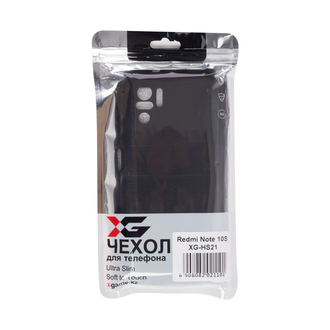Чехол для телефона X-Game XG-HS21 для Redmi Note 10S Силиконовый Чёрный - фото 3 - id-p112678373