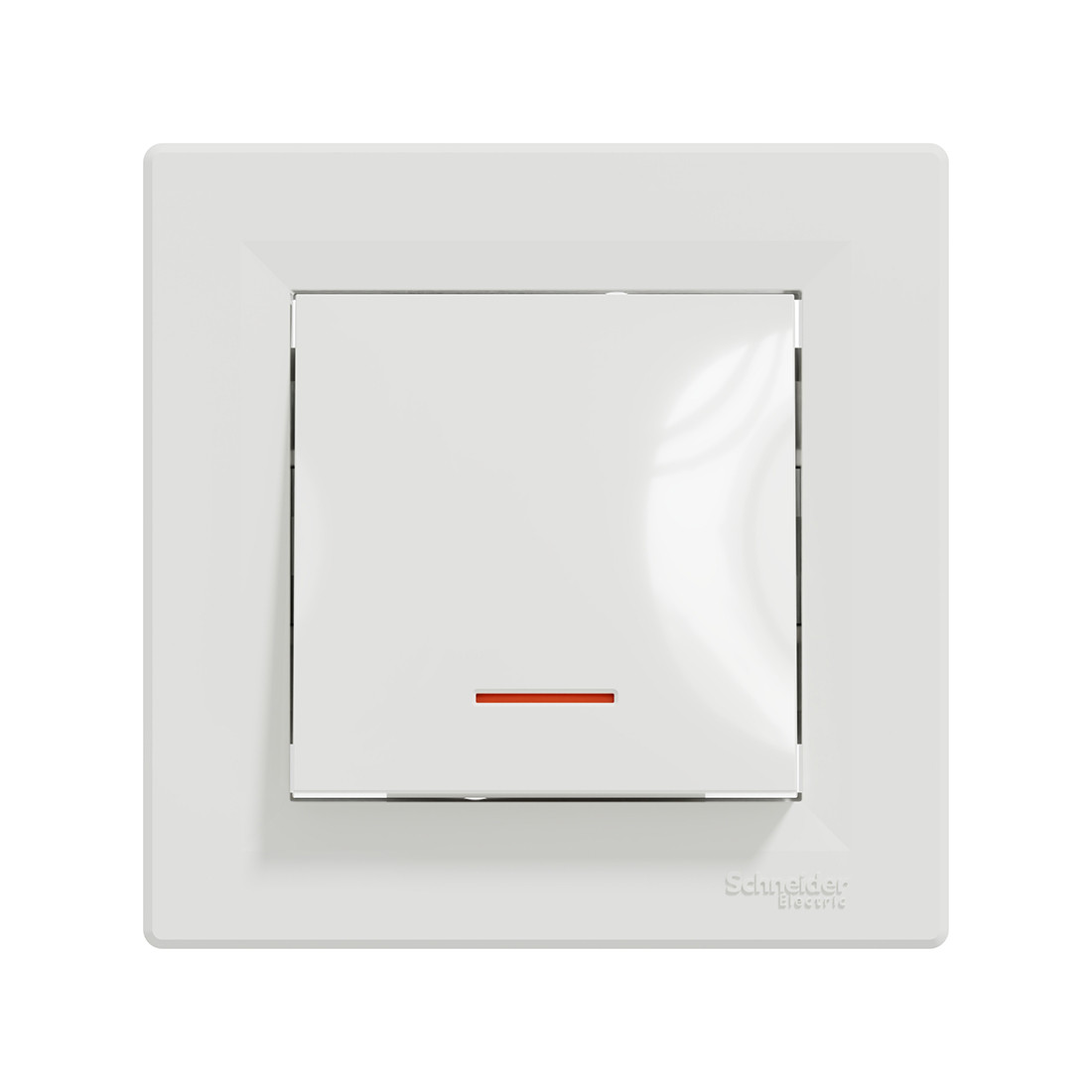 Выключатель одноклавишный SE EPH1400121 Asfora 10АХ в сборе с подсветкой белый - фото 2 - id-p112681920