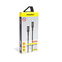 Awei Type-C to Type-C интерфейс кабелі CL-117T 100W 5A 1m Қара