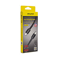 Интерфейсный кабель Awei Type-C to Type-C CL-71T 30W 1m Чёрный