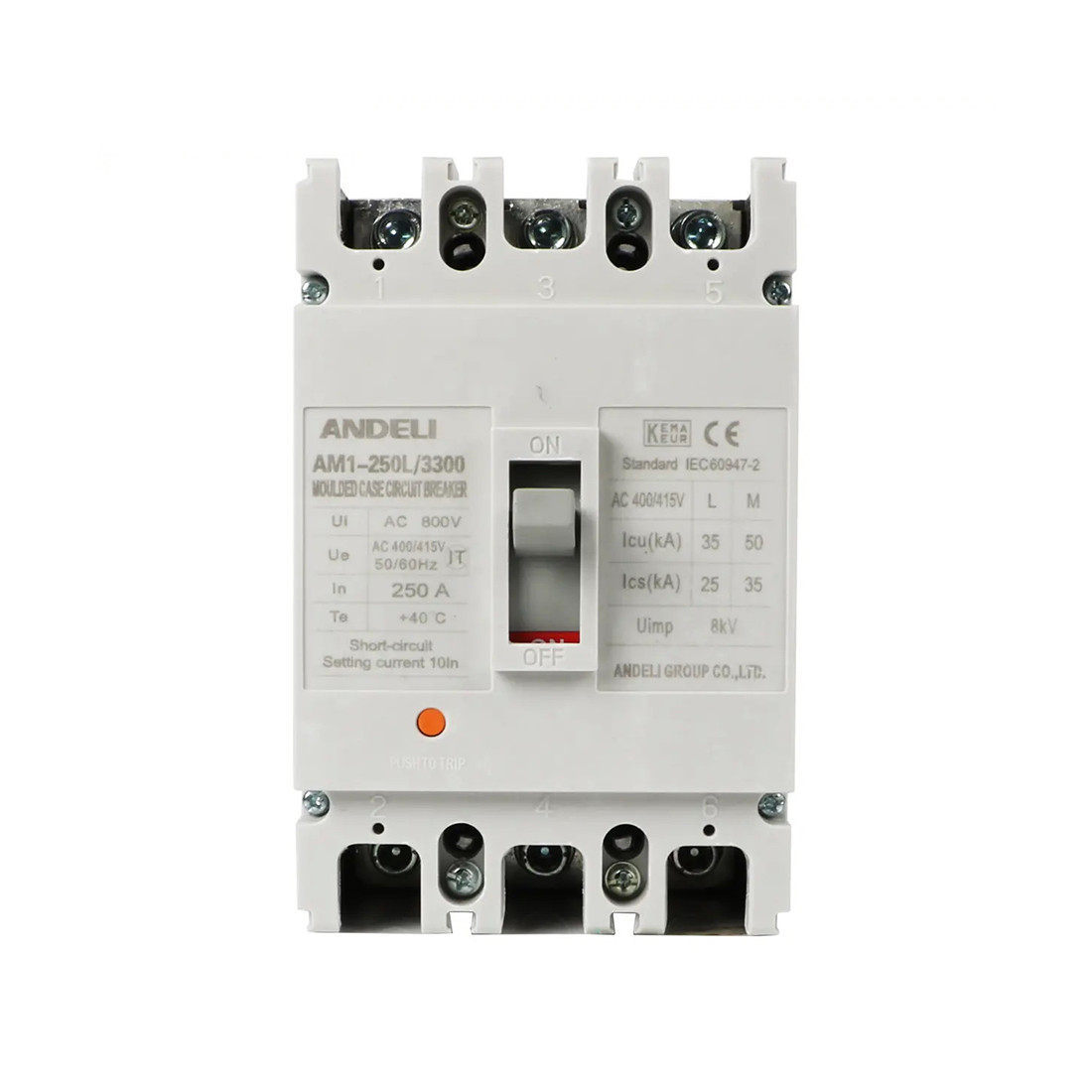 Автоматический выключатель ANDELI AM1-250L 3P 250A - фото 1 - id-p112679270