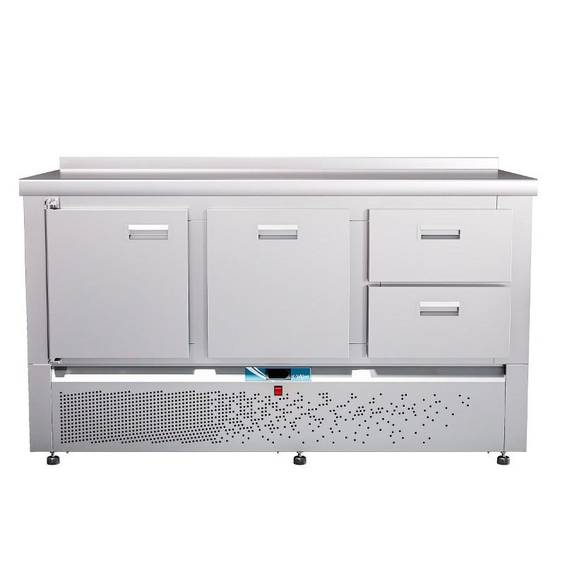Стол холодильный среднетемпературный Abat СХС-70Н-02 (дверь, ящик 1, ящики 1/2) с бортом - фото 1 - id-p112684112