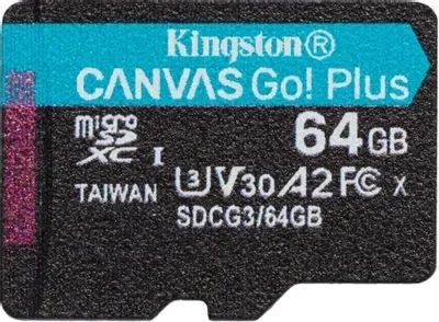 Карта памяти MicroSD 64GB Class 10 U3 V30 A2 Kingston SDCG3/64GBSP