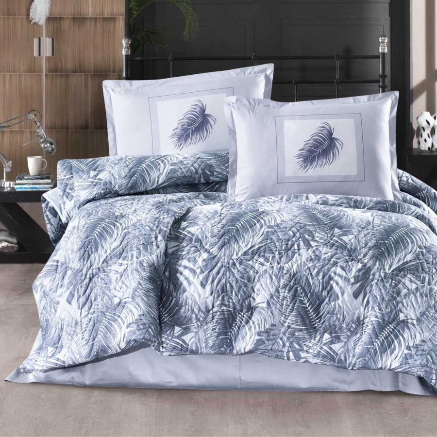 Набор постельного белья с одеялом Ранфорс 4 сезона Clasy Puma V2 (2-х спальное) Blue Турция - фото 1 - id-p112685356