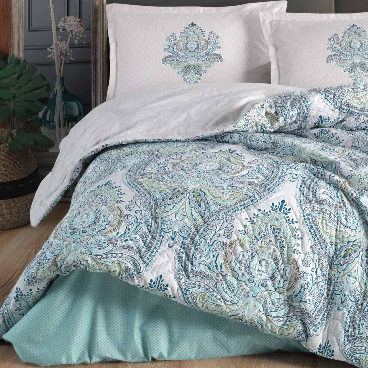 Набор постельного белья с одеялом Ранфорс 4 сезона Clasy Ruma (2-х спальное) Blue Турция - фото 3 - id-p112685372