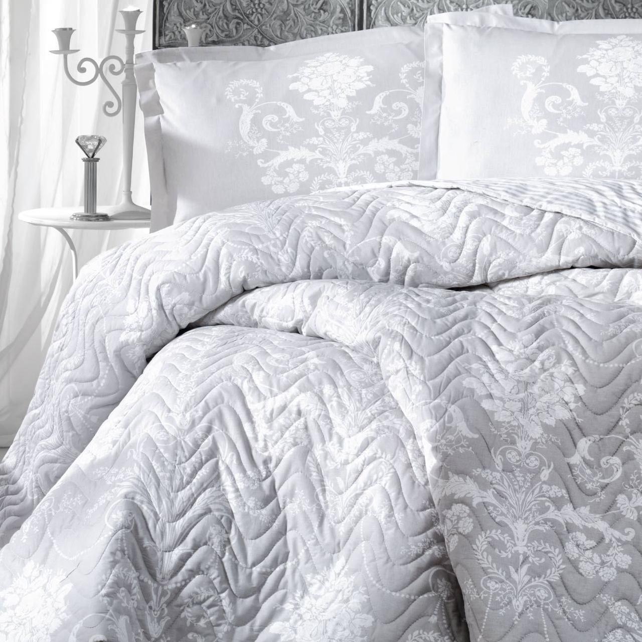 Набор постельного белья с одеялом Ранфорс 4 сезона Clasy Alone V1 (1.5 спальное) White Турция - фото 2 - id-p112685632