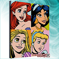 Картина по номерам "Принцессы Диснея" (Disney) Поп-Арт 40х50