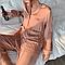 Пижама Victoria's Secret с длинным рукавом и штанами однотонная с ажурными вставками, фото 3