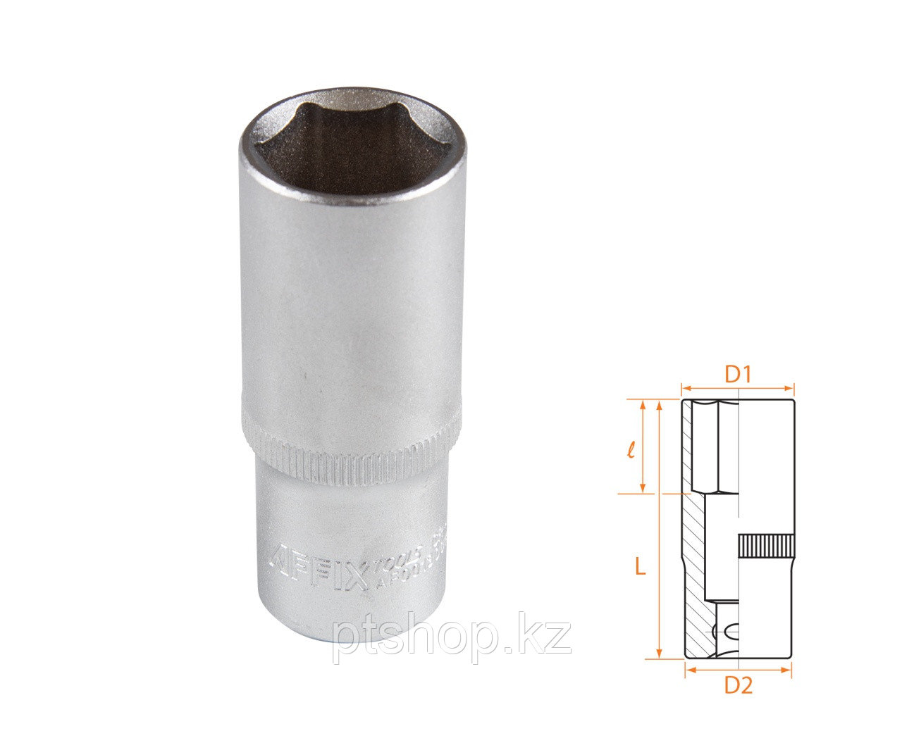 AFFIX Головка торцевая глубокая шестигранная 3/8", 19 мм AFFIX AF00130019