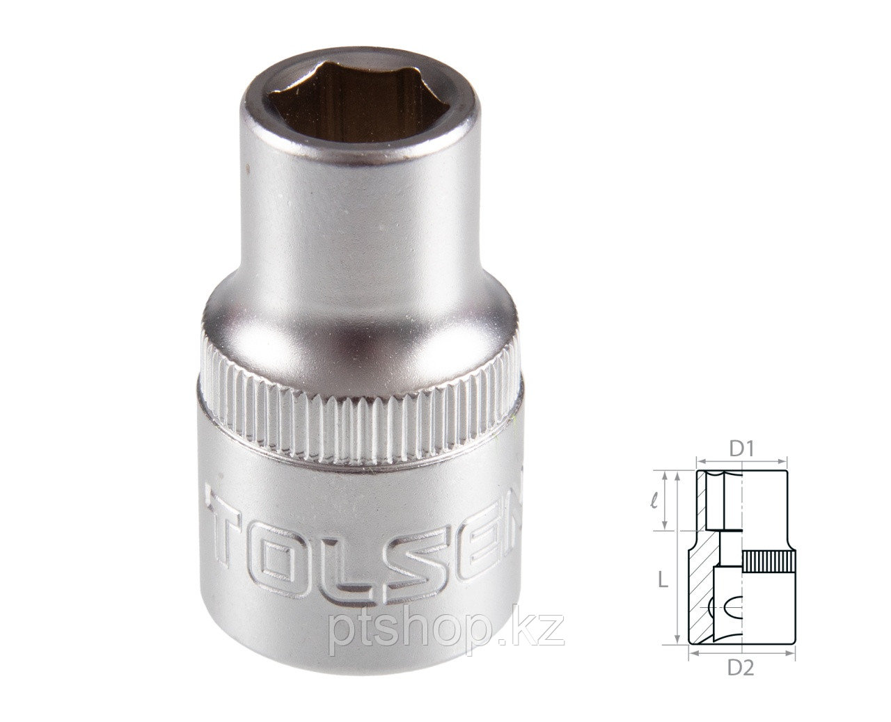 Головка торцевая стандартная шестигранная 1/2" 10 мм TOLSEN TT16510 - фото 1 - id-p112691194