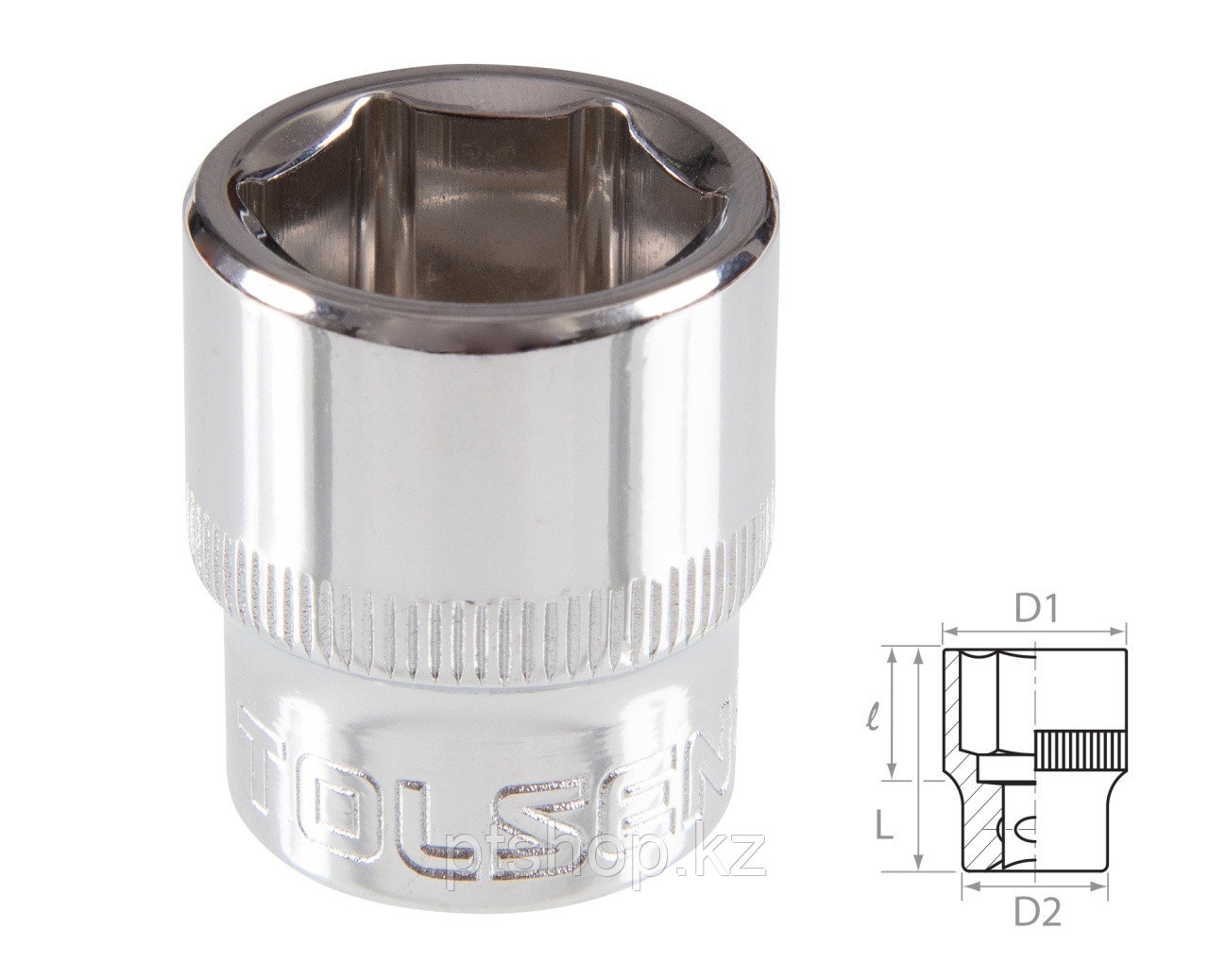 TOLSEN Головка торцевая стандартная шестигранная 3/8", 17 мм TOLSEN TT16317