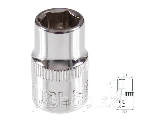 TOLSEN Головка торцевая стандартная шестигранная 3/8", 8 мм TOLSEN TT16308, фото 1